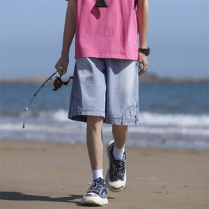 美式高街倒装牛仔短裤男夏季薄款宽松休闲五分裤子DK836-特批-35图片