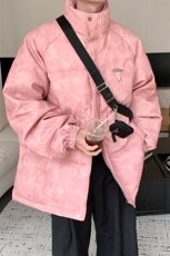 港风PU皮复古做旧金属设计棉衣男MY77102P130控198抖音控228，男装棉衣，星座227-7