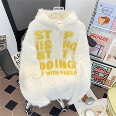 软糯慵懒风绒连帽毛衣男女秋冬季美式宽松情侣针织衫潮MZ898-P58，男装针织衫/毛衣，星座412-3