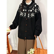 重磅秋冬装北极绒开衫毛衣美式复古休闲圣诞慵懒风提花针织衫外套，男装针织衫/毛衣，电商A486