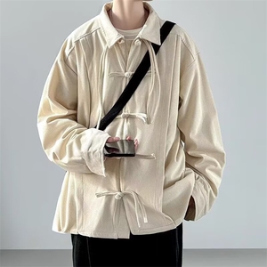 新中式风长袖衬衫男大码宽松休闲汉服唐装外套J215-P50图片