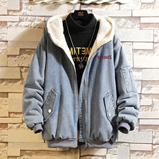 NM53113-P140牛仔外套男大码加厚加绒衣男羊羔毛服男，男装棉衣，电商A040A