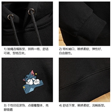 WY2132-P40加绒P45纯连帽卫衣男大码运动帽衫宽松薄外套，男装卫衣，电商A040A