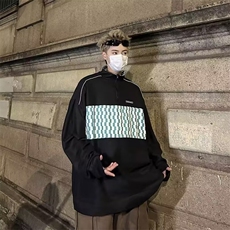 卫衣男春秋季潮流宽松半拉链翻领polo衫港风潮牌休闲外套，女装短外套，星座218-1（原230）