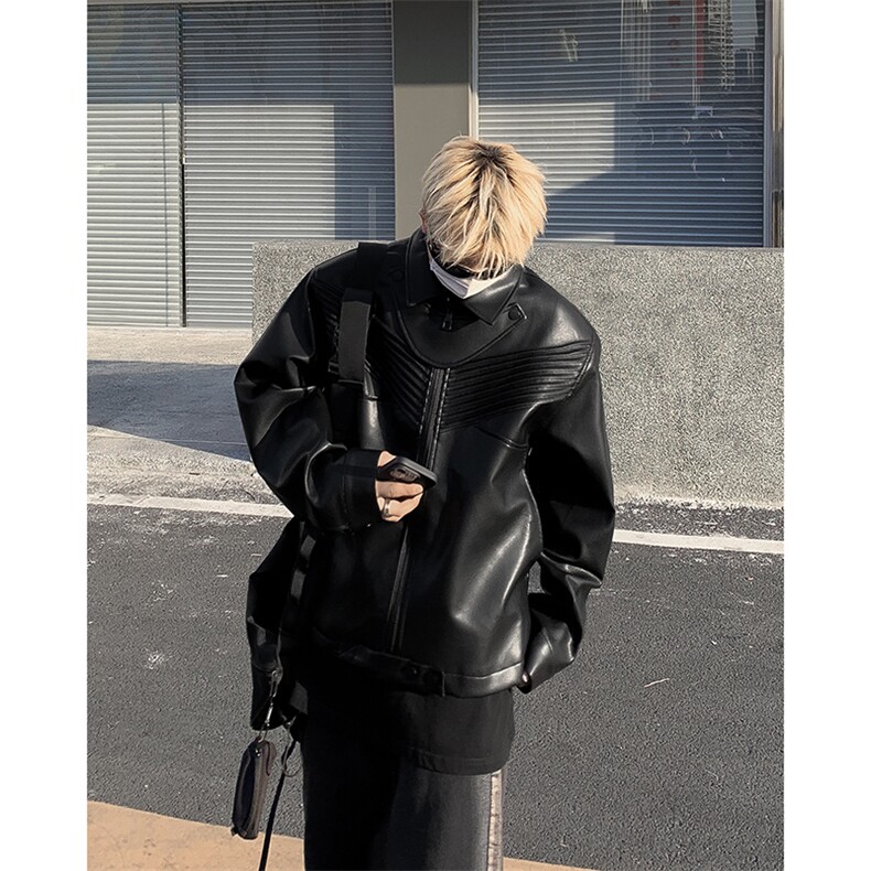 JK07-P108春秋高街PU皮夹克男女休闲外套潮流百搭上衣,男装夹克,电商B327