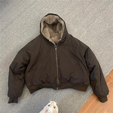 网图高品质仿貂毛座山雕棉服连帽双面穿外套棉衣男女G1169TP115，男装棉衣，电商A339