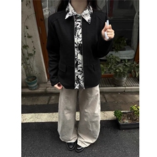有货DHT163-批80美式假两件外套男士春秋季2025新款，女装短外套，星座603-2