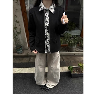 有货DHT163-批80美式假两件外套男士春秋季2025新款图片