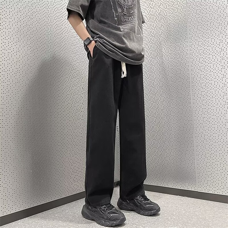 松紧牛仔裤男士春夏季2026新款潮牌直筒休闲宽松阔腿长裤KK96/P40,男装牛仔裤,星座506