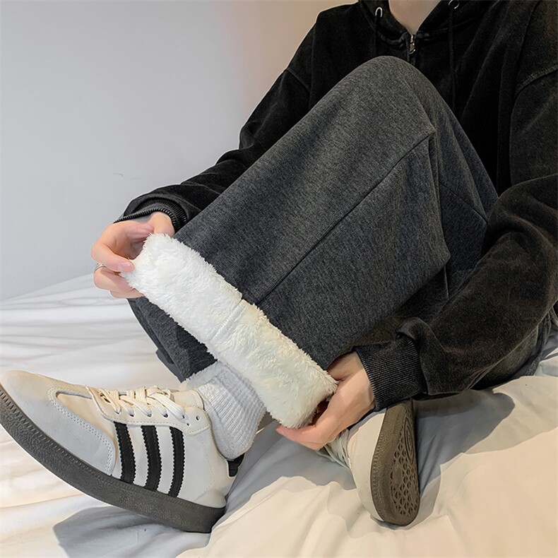 8XL-M特大码工装加绒裤男纯色宽松裤卫裤休闲基础款K995P65，男装休闲裤，电商D206-1