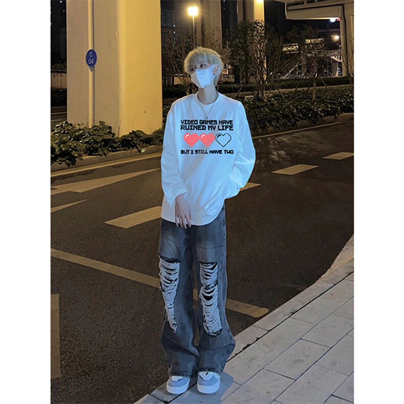 23印花长袖T恤男打底衫,男装T恤,星座310A-4