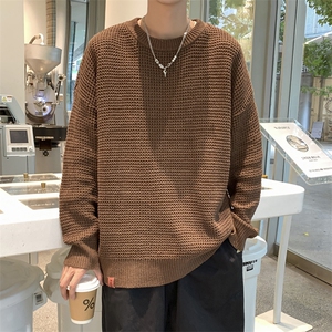 冬季毛衣男加厚针织衫韩版潮流宽松纯色休闲内搭情侣外套图片