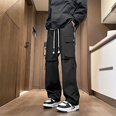 潮牌工装冲锋裤男士秋冬季宽松新款加绒直筒裤JRK720-特批-43，男装工装外套，星座718-1