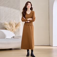 套装裙两件套气质韩版高级感羊毛针织连衣裙2025年新款秋季温柔，女装羊毛衫，艾米