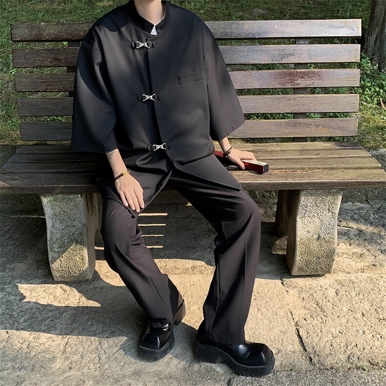 新中式西装男韩版潮流个性帅气2023夏季新款ins宽松外套W4906-P43,男装西服,星座412-2