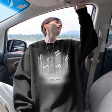 秋季新款潮牌字母印花男wycm-8010卫衣圆领纯棉特批28控49，男装卫衣，星座605(原A050)
