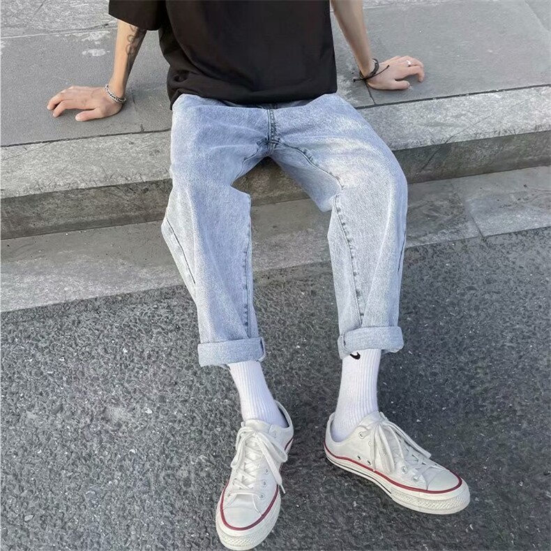 1506A/GA460/P29牛仔裤男直筒宽松休闲裤子青少年ins潮流百搭秋,男装牛仔裤,星座1506A