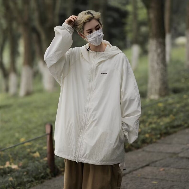 夏季防晒衣男连帽防紫外线轻薄款防晒服户外冲锋衣外套W4895-P35,男装防晒衣,星座412-2