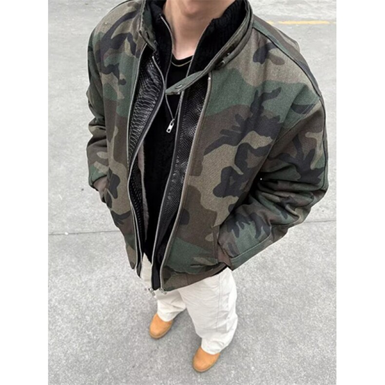 春季美式复古迷彩连帽卫衣宽松百搭高街嘻哈风外套JC012,女装短外套,星座1116A（原606A-3）