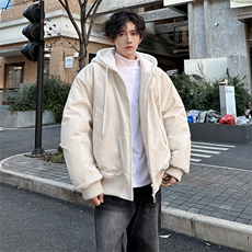 秋冬纯色连帽休闲百搭男大高定加厚棉服外套A071-999-P125，男装棉衣，电商A071
