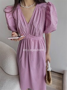 碎花长款连衣裙图片