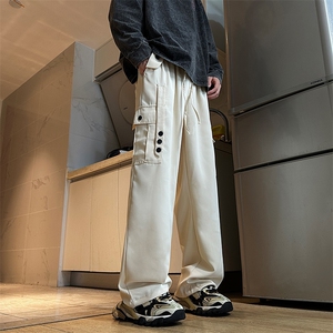 潮流街头束脚休闲工装裤日系慵懒风复古宽松直筒裤男 K7196-P45图片