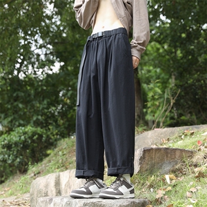 美式机能潮牌休闲长裤春秋季日系复古宽松直筒工装裤男 K7472-P40图片
