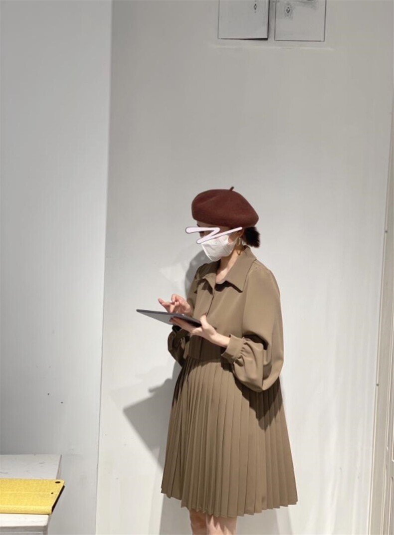 韩系百褶连衣裙，女装连衣裙，驿谷