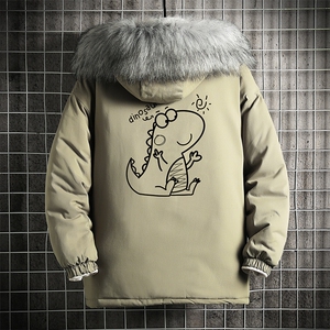 MM48172-P130 冬季大毛领棉衣男士大码加厚棉袄男棉服 网格图片