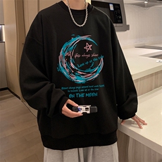 华夫格卫衣圆领卫衣男大码长袖t恤男外套HW76341-P30加绒款-P40，男装卫衣，电商A040