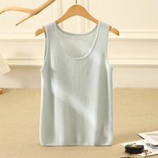 2025夏秋新款羊绒衫女100纯山羊绒圆领套头无袖马甲纯色针织背心，女装背心吊带，博友羊绒