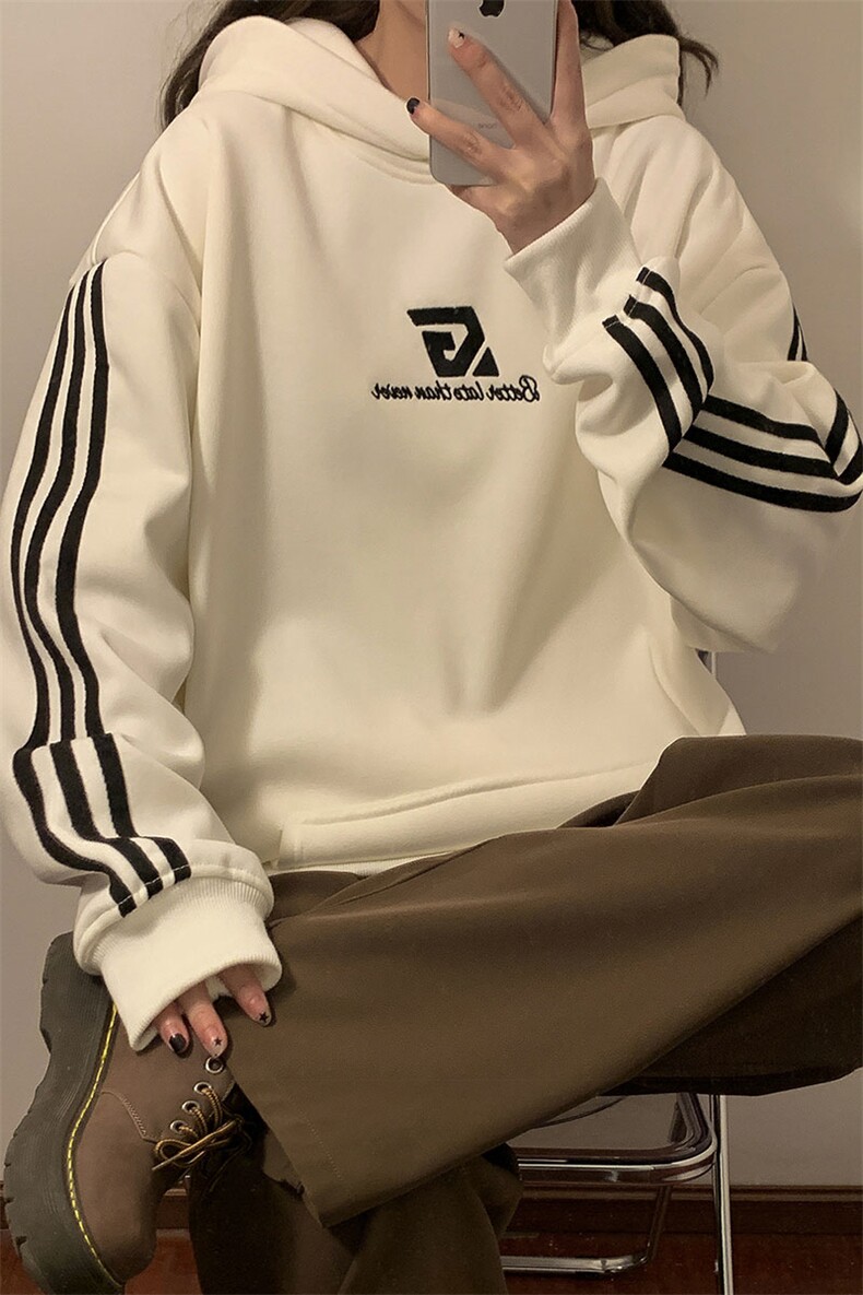 2026中性风连帽刺绣大码M-5XL设计袖子三杠织带卫衣男WY77737P58,男装卫衣,星座227-7