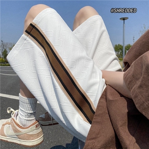 夏季男生舒适透气短裤冰丝裤休闲条纹五分裤B315-K23227-p40控55图片