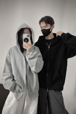 主推款！重磅380克全棉双拉链开衫卫衣男纯色二开外套AH948-特P39，女装短外套，星座610B-1
