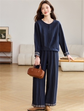 2026春秋季时尚简约大方气质优雅显瘦休闲潮流纯色两件套，女装套装/套裙，独衣靓