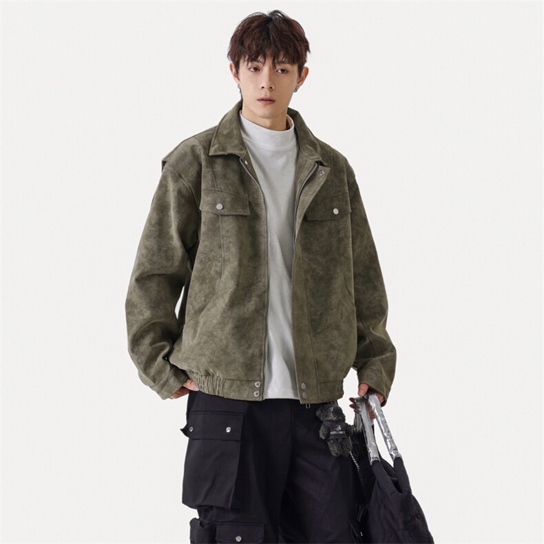 秋冬新款时尚休闲皮衣拉链外套男士JK02559-P95图片