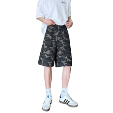 现货得物夏季迷彩工装宽松阔腿直筒五分短裤男K5916-特P35控59，男装牛仔裤，星座205