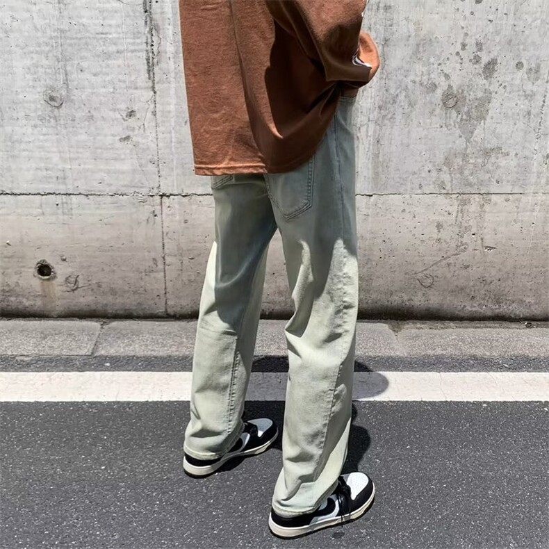 牛仔裤男秋季潮大码休闲裤子高街复古黄泥牛仔N301P38,男装牛仔裤,星座1116-2