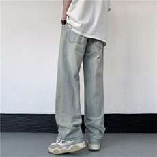 青春流行ins男直筒水洗牛仔裤P38，男装牛仔裤，星座1116-2