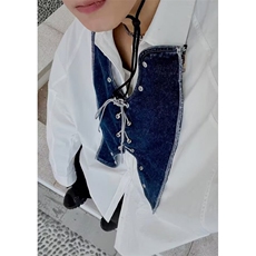 高街牛仔拼接衬衫男生ins港风宽松小众设计休闲百搭衬衣CS333，男装衬衫，星座1116A（原606A-3）