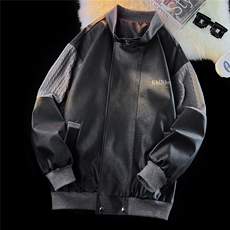 1肩膀针织民族风大码M-5XL面层：PU皮夹克男JK8756P110控149，男装民族服装，星座226-2