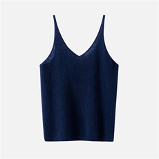 康宝莱纱~75%山羊绒25%桑蚕丝！基础美针织吊带女V领宽松百搭背心，女装羊绒衫，启东羊绒