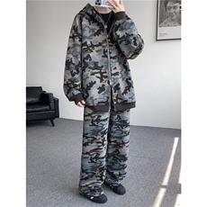 25秋季打工人卫衣卫裤棉街头时尚重磅迷彩套装TZ01/P108，男装休闲套装，电商B318
