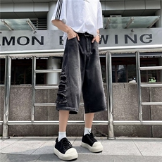 2024美式水洗做旧牛仔短裤潮D3013P45，男装牛仔裤，星座1116-2