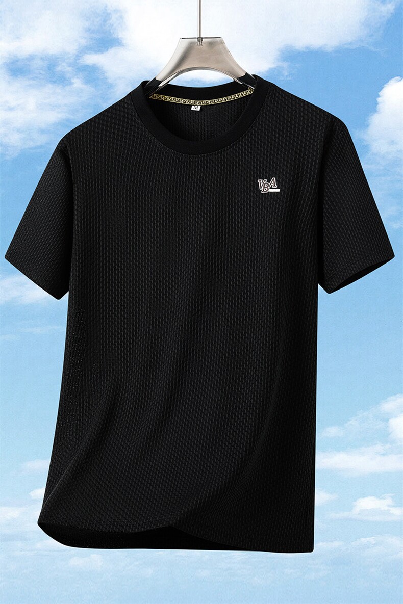 夏季简约休闲大码圆领高品质短袖T恤男冰丝上衣-T7988-P25,男装T恤,星座310B-3
