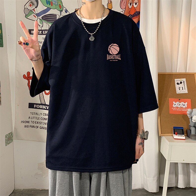 Q11237-P30春夏季七分袖t恤男大码五分袖男短袖中袖,男装T恤,电商A040