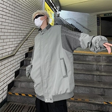 外套男秋款美式复古高级感痞帅潮牌拼接宽松休闲飞行员夹克JK8302，男装夹克，星座506