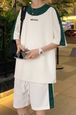 直播品质！2023夏季新款男士珠地短袖套装百搭一套TZP002P70，男装T恤，电商B220