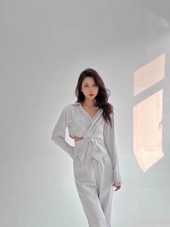 褶皱设计套装，女装职业装，HE