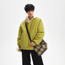 !潮流冬季连帽拉链加绒加厚棉衣情侣撞色棉服外套MY5567-P78，男装棉衣，星座610B-1